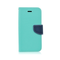 Huawei P40 Lite Fancy Diary oldaltnyitós tok, menta-kék