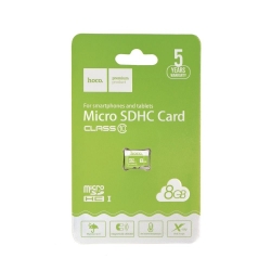 HOCO 8GB Class 10 memóriakártya SD adapter nélkül Artisjus matricával, microSDHC